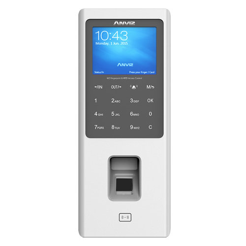 Terminal de Control de Presencia / Accesos ANVIZ W2. Biométrico, RFID, teclado