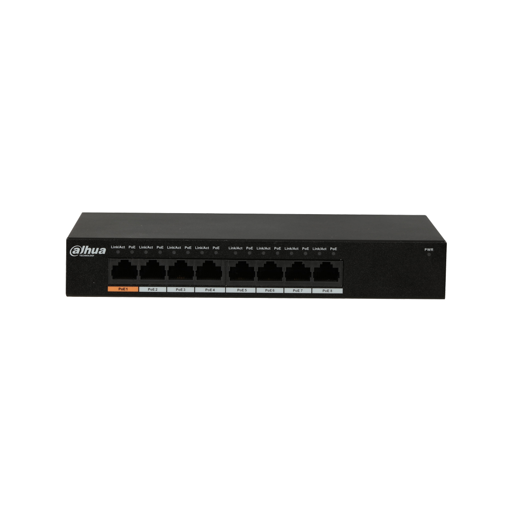 Switch Hi-PoE 8 ports 10/100/1000 Gigabit 96W 802.3at Layer 2