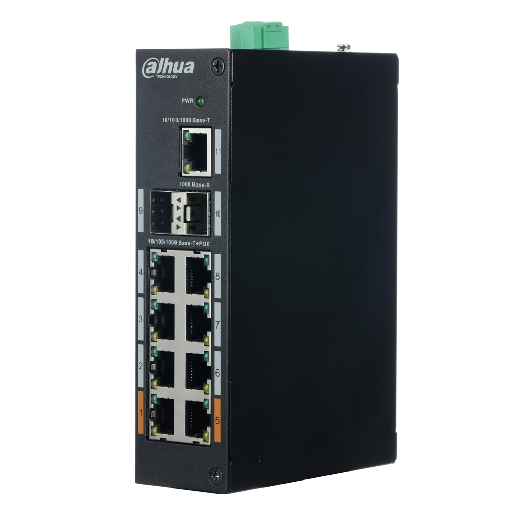 Switch PoE 8 puertos Gigabit + 1 Uplink Gigabit + 2SFP 120W 802.3at Layer 2