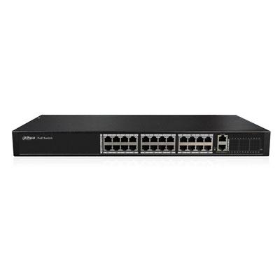 Switch PoE+ 24 puertos 10/100 + 2 Uplink Gigabit 370W 802.3at Manejable Layer 2