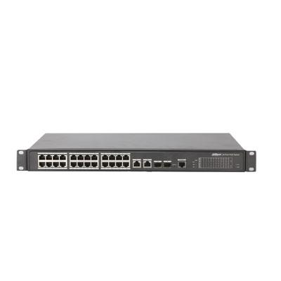 Switch Hi-PoE 24 puertos 10/100 + 2 Combo Gigabit/SFP Uplink 240W 802.3at 2 Manejable Layer 2 - Modo CCTV 250m