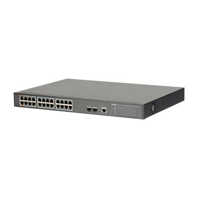 Commutateur PoE 24 ports 10/100/1000 + 2 Combo Gigabit / SFP Uplink 240W 802.3at 2 Couche 2 administrable