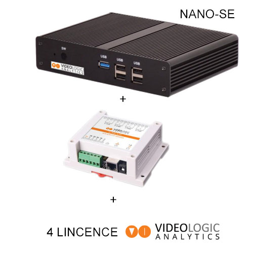 Système d'Analyse de vidéo actif pour 4 voies. Comprend: NANO-SE + Module Relais