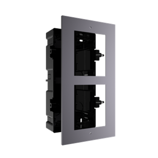 [DS-KD-ACF2] Panel frontal y caja de registro encastrada para 2 módulos de videoportero Hikvision
