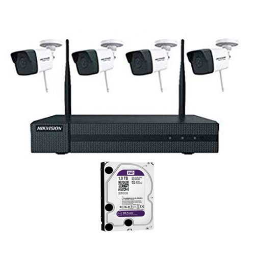 Kit of 4 Wifi Network Bullet Cameras + NVR + HDD 1Tb