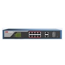 10-ports Web-managed PoE Switch. 8 POE + 2 1000 RJ-45/SFP