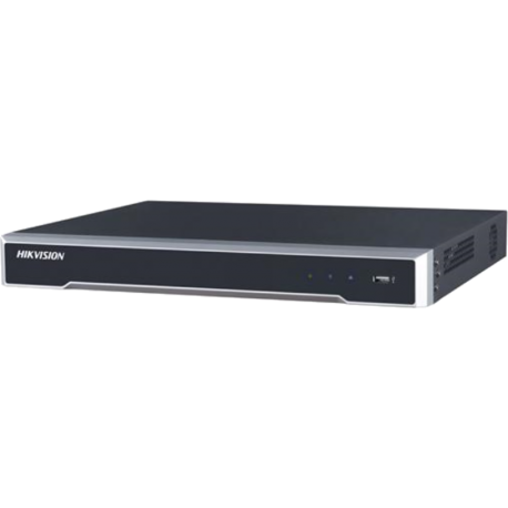 Grabador NVR IP 16CH Cámaras hasta 8MP 160Mbps H.265 2HDD E/S Alarma Hikvision