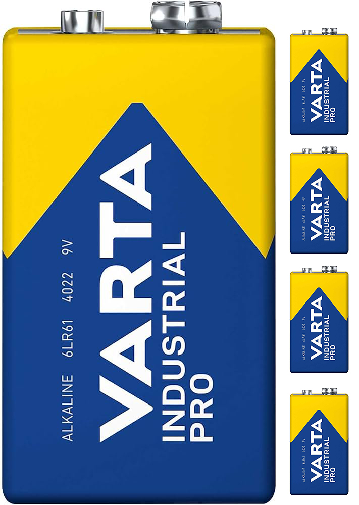 Pila 9V de gran potencia, duración y fiabilidad Varta industrial Pro
