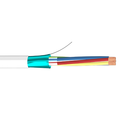 Rouleau de 100m de câble flexible blindé sans halogène à 4 fils (4x0,22 AL/M HF)