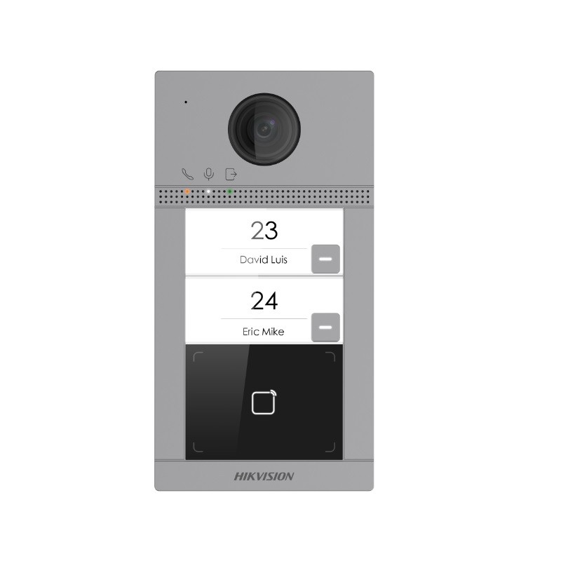 Hikvision Video Intercom Door Station, 2 buttons, Mifare card reader, Surface mount