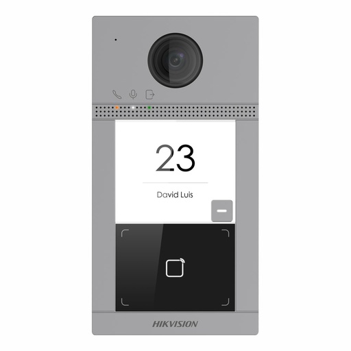 [DS-KV8113-WME1/Flush] Module extérieur pour Portier Vidéo IP Hikvision, 1 bouton, Lecteur de carte Mifare, Montage encastré