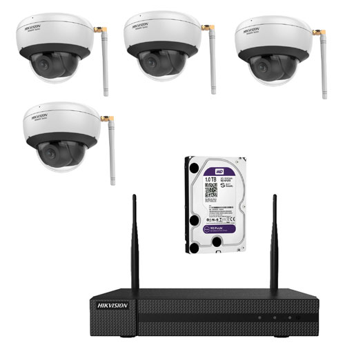 Kit of 4 Network  WIFI Dome Cameras + NVR + 1 HDD 1Tb