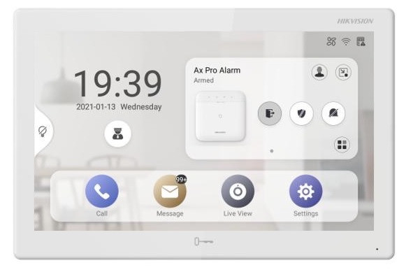 Pantalla táctil LCD videoportero 10" Conexión Android con todos los dispositivos Hik-Connect Control Convergencia Total