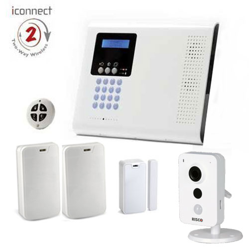 Kit PROMO Iconnect /Secusafe Vidéo-vérification. Centrale + 2 PIR + 1 Contact + 1 télécommande+ 1 Caméra IP Cube