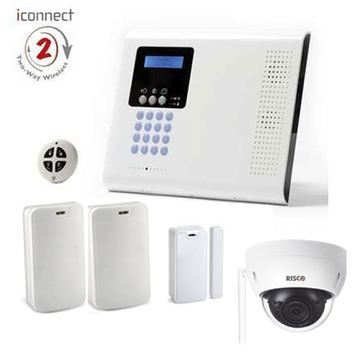Kit PROMO Iconnect /Secusafe Vidéo-vérification. Centrale + 2 PIR + 1 Contact + 1 télécommande+ 1 Caméra IP Dôme