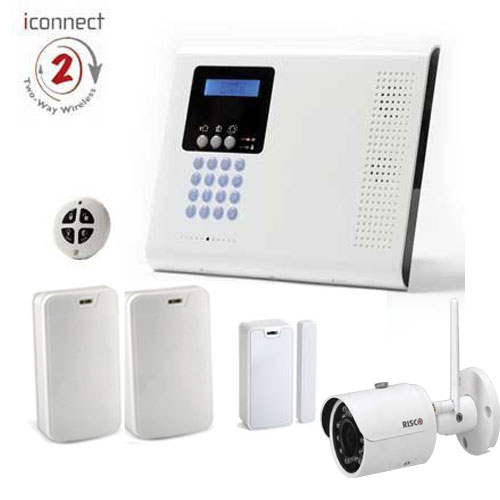 Kit PROMO Iconnect /Secusafe Vidéo-vérification. Centrale + 2 PIR + 1 Contact + 1 télécommande+ 1 Caméra IP Bullet