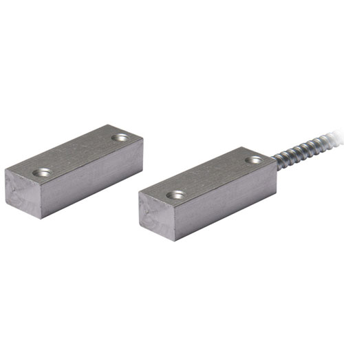 Aluminium magnetic contact for metal doors with steel protected cable