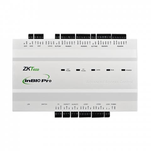 Controladora IP Biométrica ZKTeco para Control de Acceso de 2 puertas y hasta 8 lectores. 6E/4S InBio-260 Pro