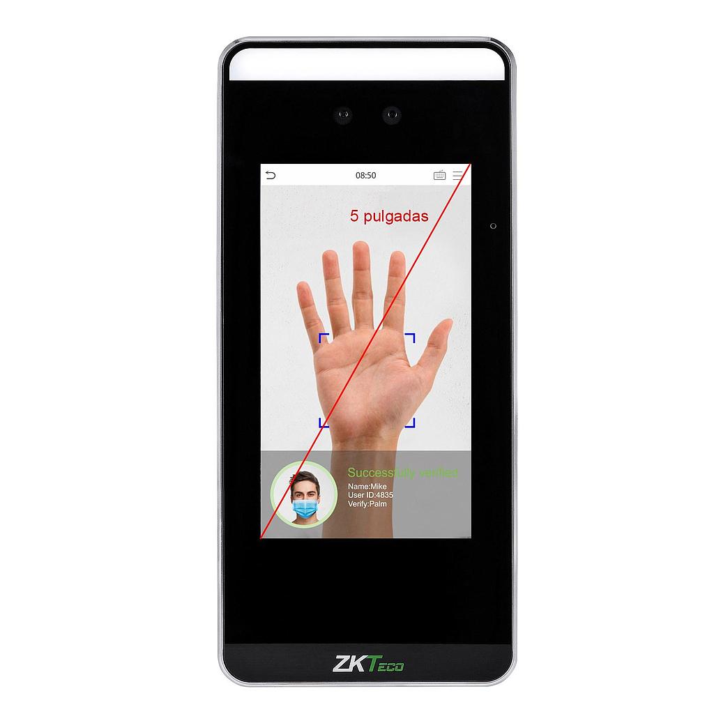 Terminal control acceso reconocimiento facial, huella, palma, proximidad autónomo compatible ZKBioSecurity Speedface V5L