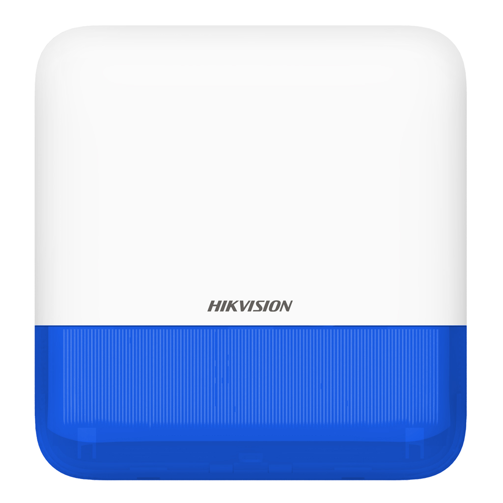 Sirena inalámbrica de exterior compatible 868 Mhz Hikvision AXPRO Indicador Azul 