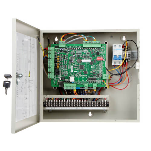 Contrôleur d’accès 1 porte Hikvision avec boîtier et source d’alimentation (Wiegand et RS-485)
