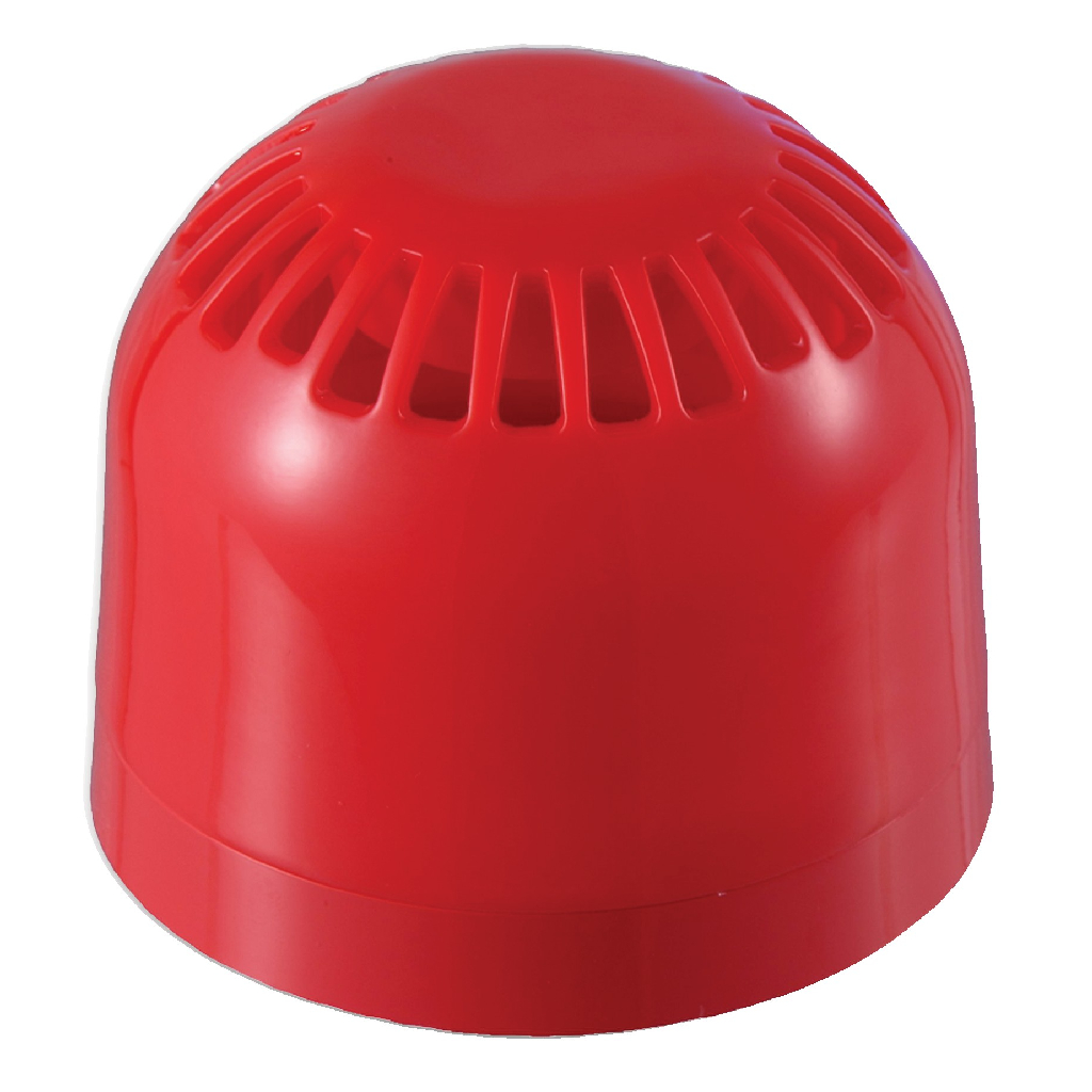 Aritech / Kilsen Polycarbonate Conventional Fire sounder , Indoor/outdoor, Shallow base, 32 tones, IP65 24Vcc Red 94 to 106dB