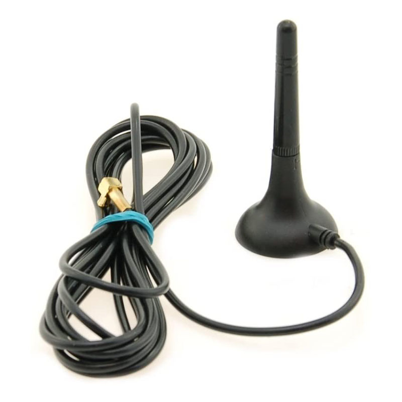 Antena con Soporte magnético para 2G (GSM) 3G (UMTS) 4G (LTE) MCX/M-RA Enchufe 2,5m Cable 2,2 dBi Ganancia