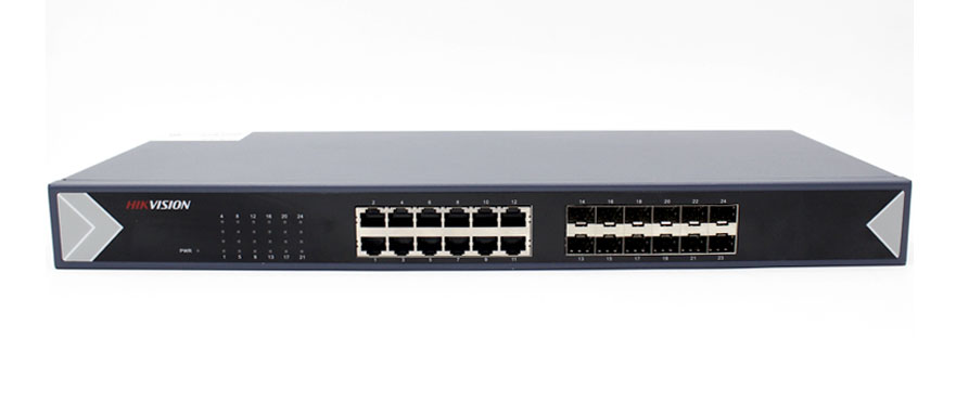 Switch no administrado Gigabit 24 puertos (Ethernet + SFP) Hikvision