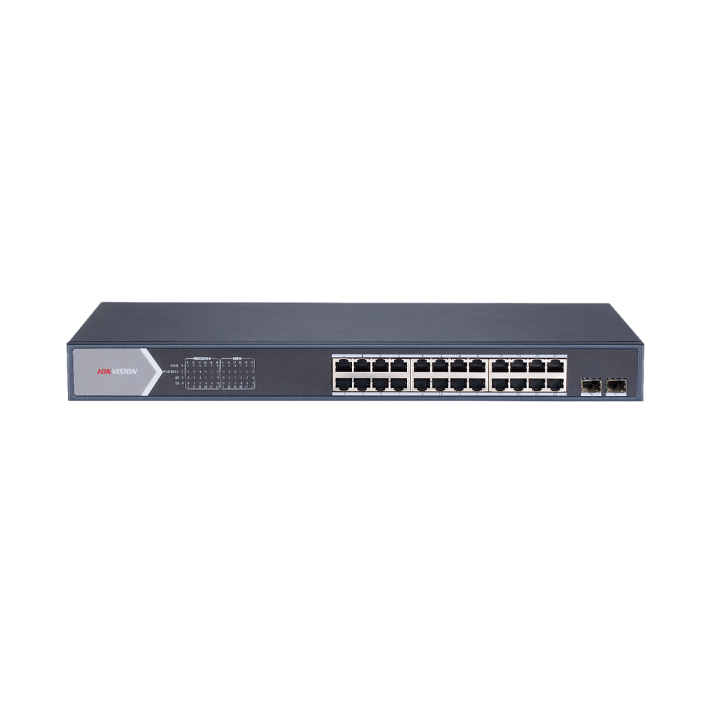 Switch 24 PoE + ports 10/100/1000 Mbps 2 ports SFP Uplink Hik ProConnect Hikvision gestion intelligente