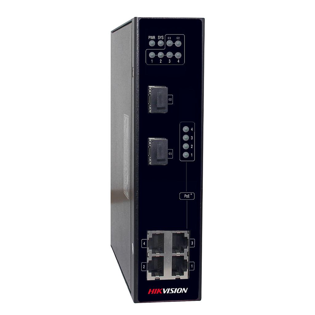 4 Port Fast Ethernet Unmanaged Industrial POE Switch Hikvision