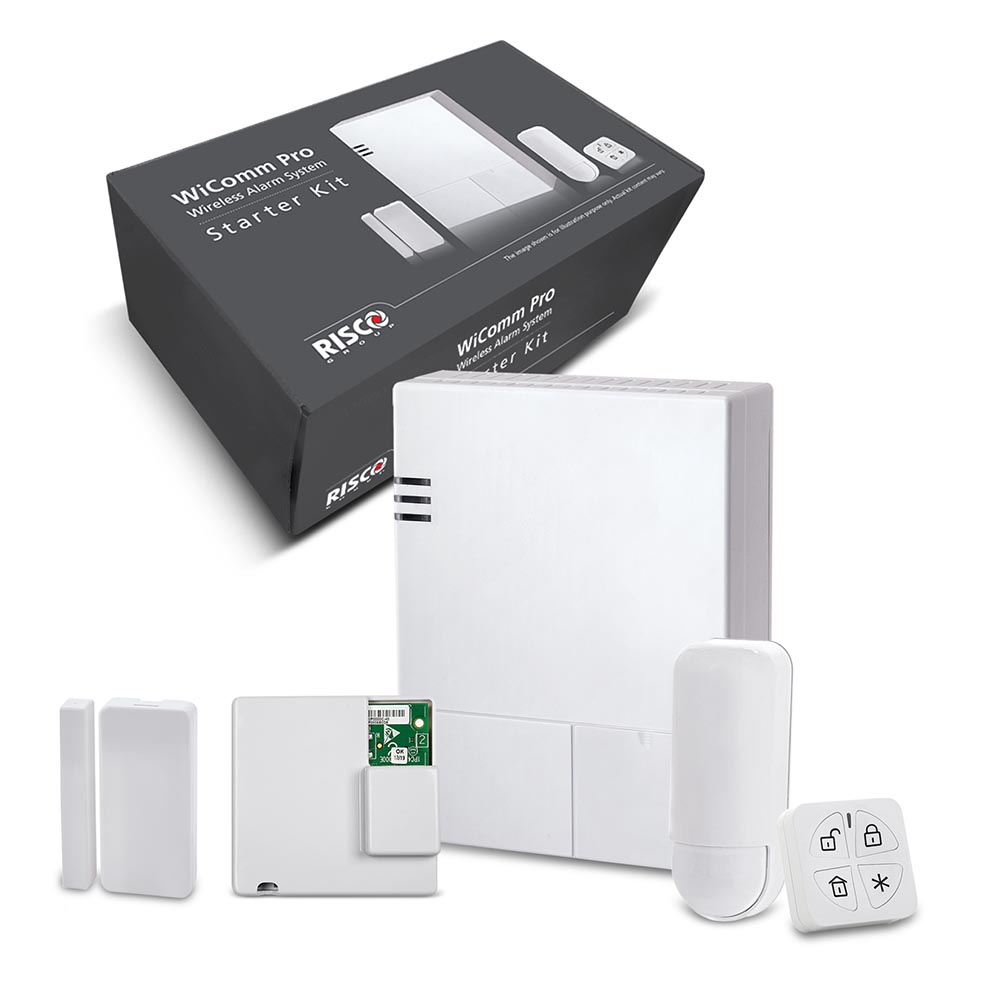 Kit de Base WiComm Pro Risco. Centrale + Module IP + Télécommande + PIR + Contact