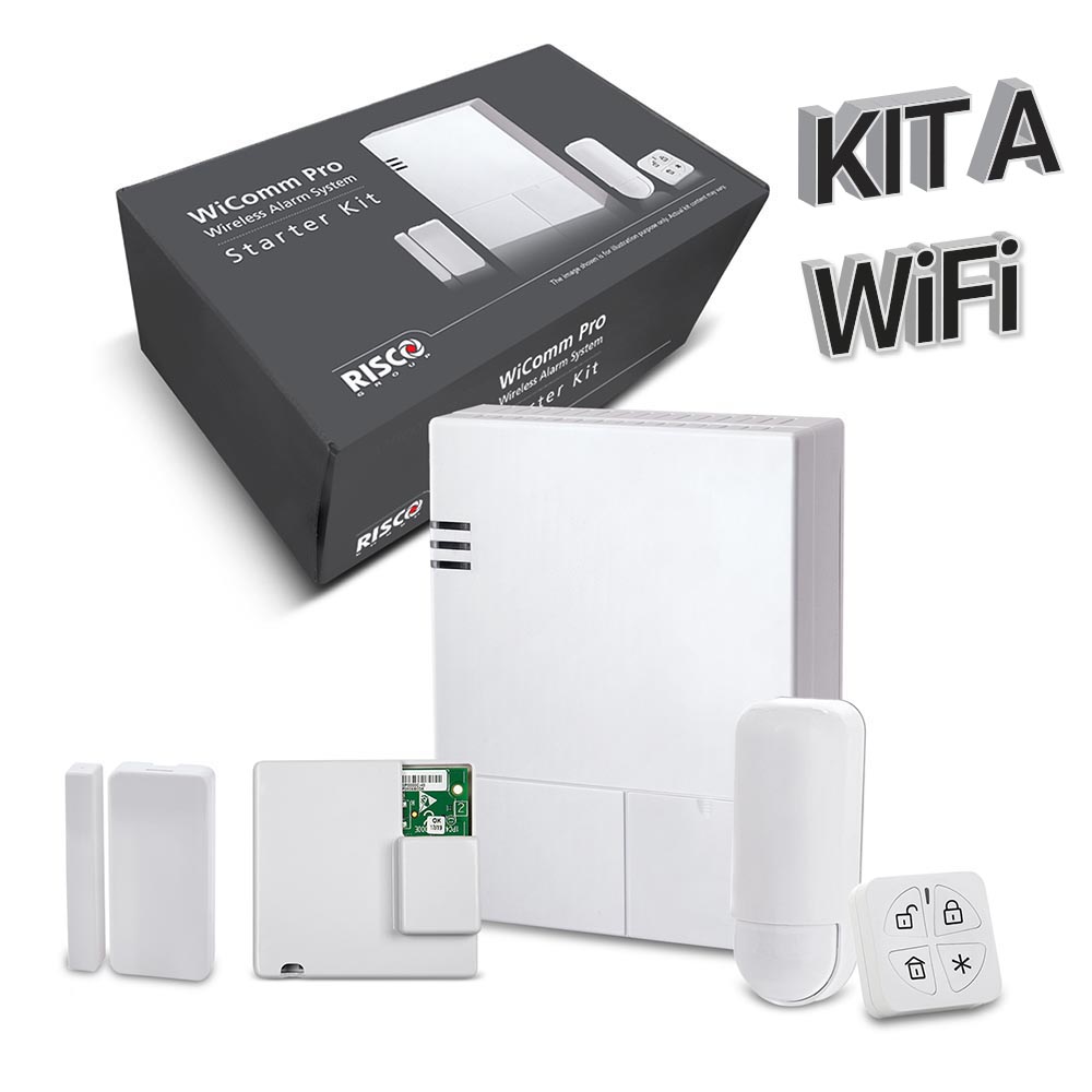 Kit "A" WIFI WiComm Pro Risco. Central+Módulo WIFI+Mando+PIR+Contacto