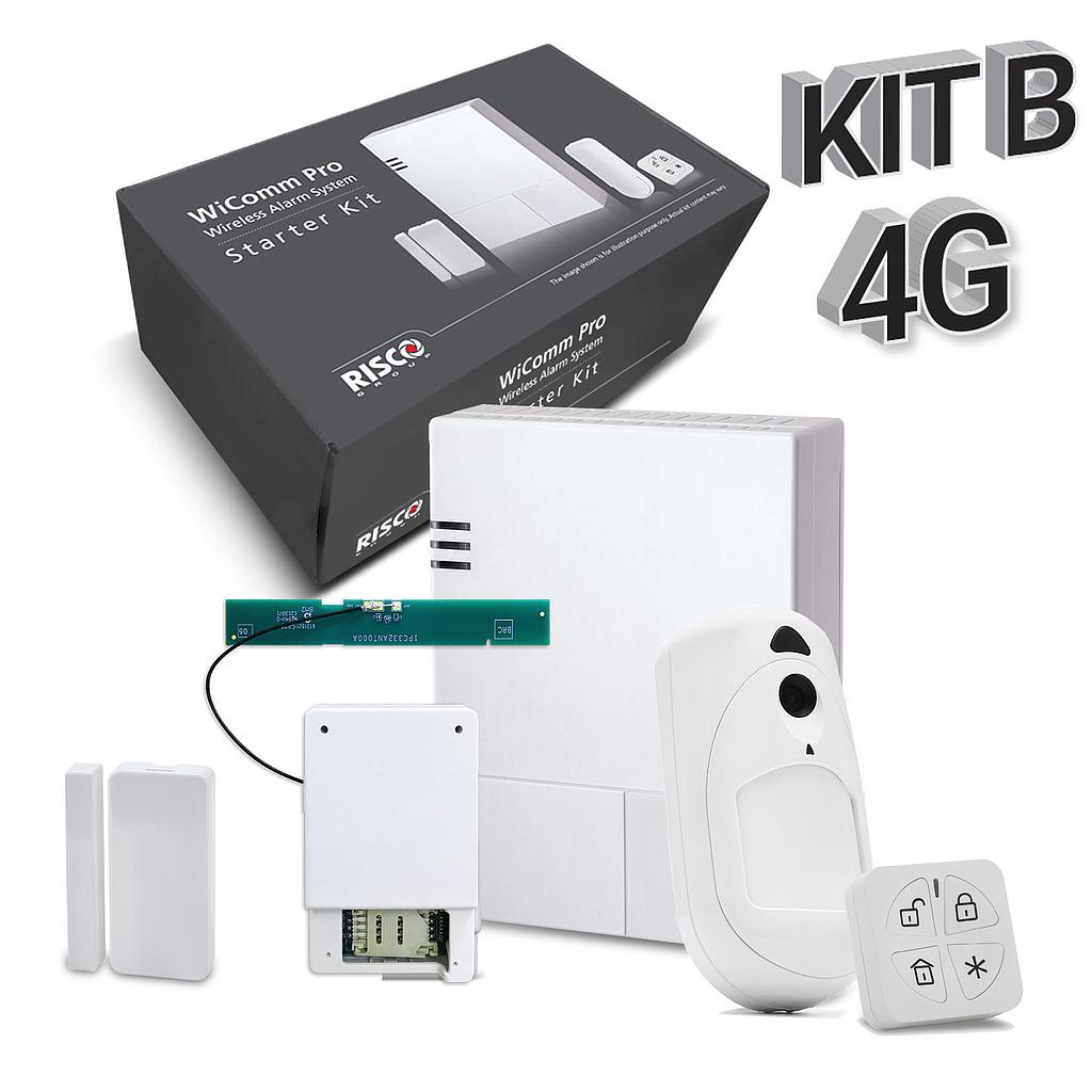 Kit "B" 4G WiComm Pro Risco. Central+Módulo 4G+Mando+PIRCAM+Contacto