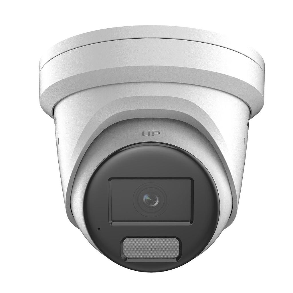 Cámara Domo IP 4MP 2.8mm luz estroboscópica y advertencia sonora ColorVu IP67 E/S Audio Alarma Luz Blanca 30m Micro Altavoz Face Capture Hikvision
