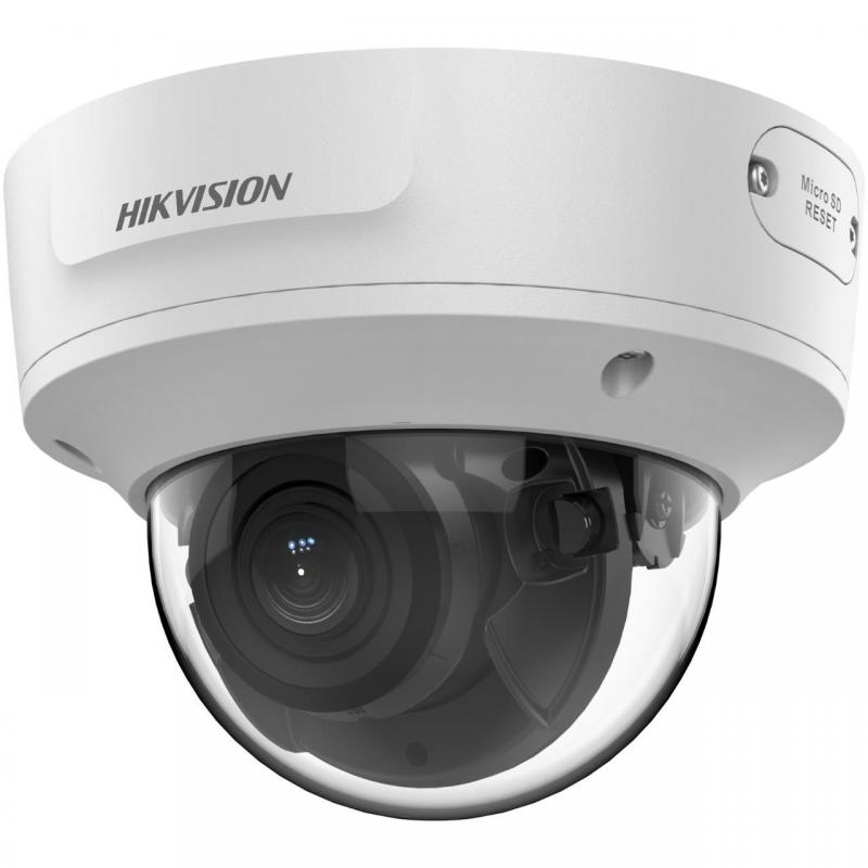 Cámara Domo IP 6MP varifocal motorizada 2.8-12mm WDR120 E/S Audio Alarma IP67 IK10 IR40 AcuSense Hikvision