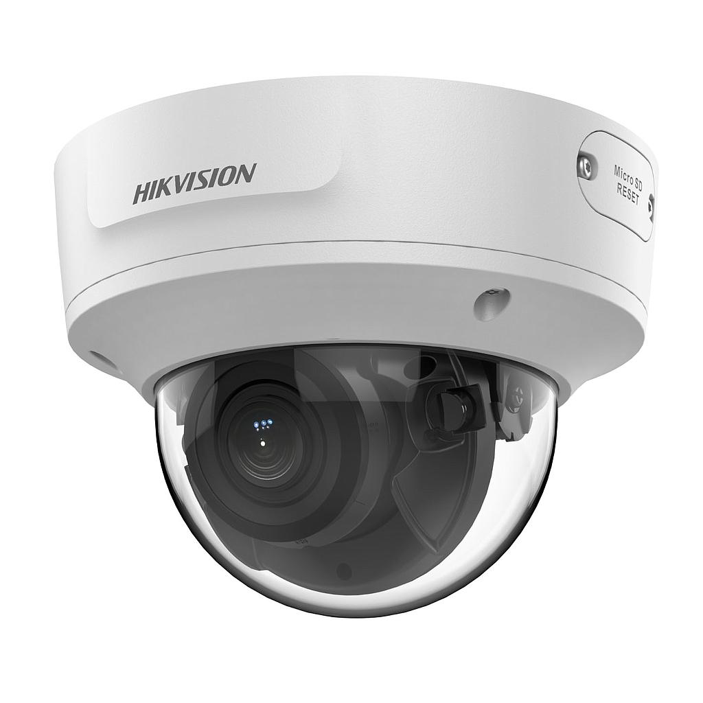 Cámara Domo IP 8MP varifocal motorizada 2.8-12mm IR40m WDR120 IP67 IK10 E/S Alarma Audio AcuSense 2ªGen Hikvision