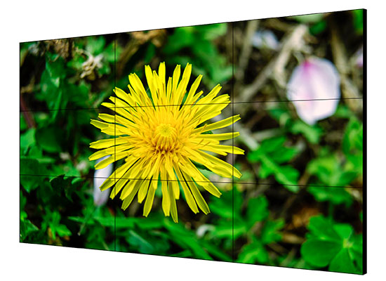 LCD screen 55" bezel 1.8mm 1920×1080 178° loop 30 screens via HDMI 24/7 Metal Hikvision