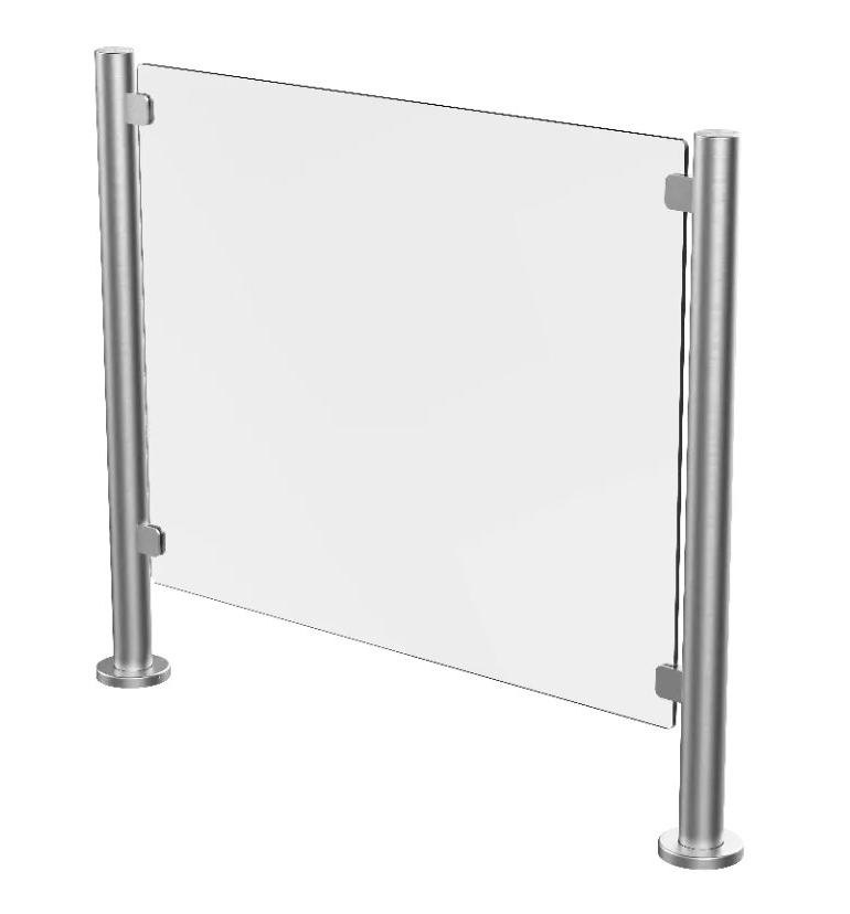 Lateral fence pedestal for Hikvision barrier turnstile
