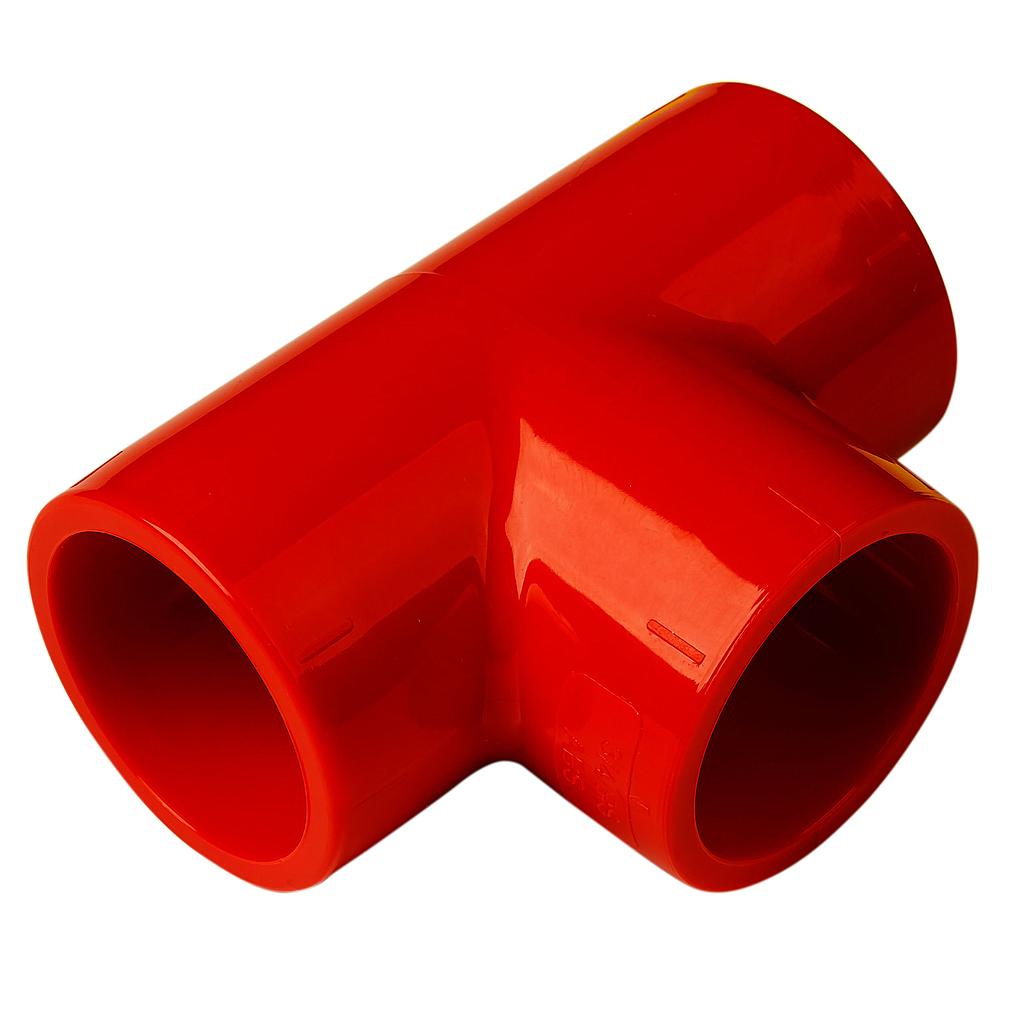 Union T for 27mm Pipe of suction systems Color Red Aritech