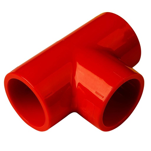 [9-10909] Union T for 27mm Pipe of suction systems Color Red Aritech