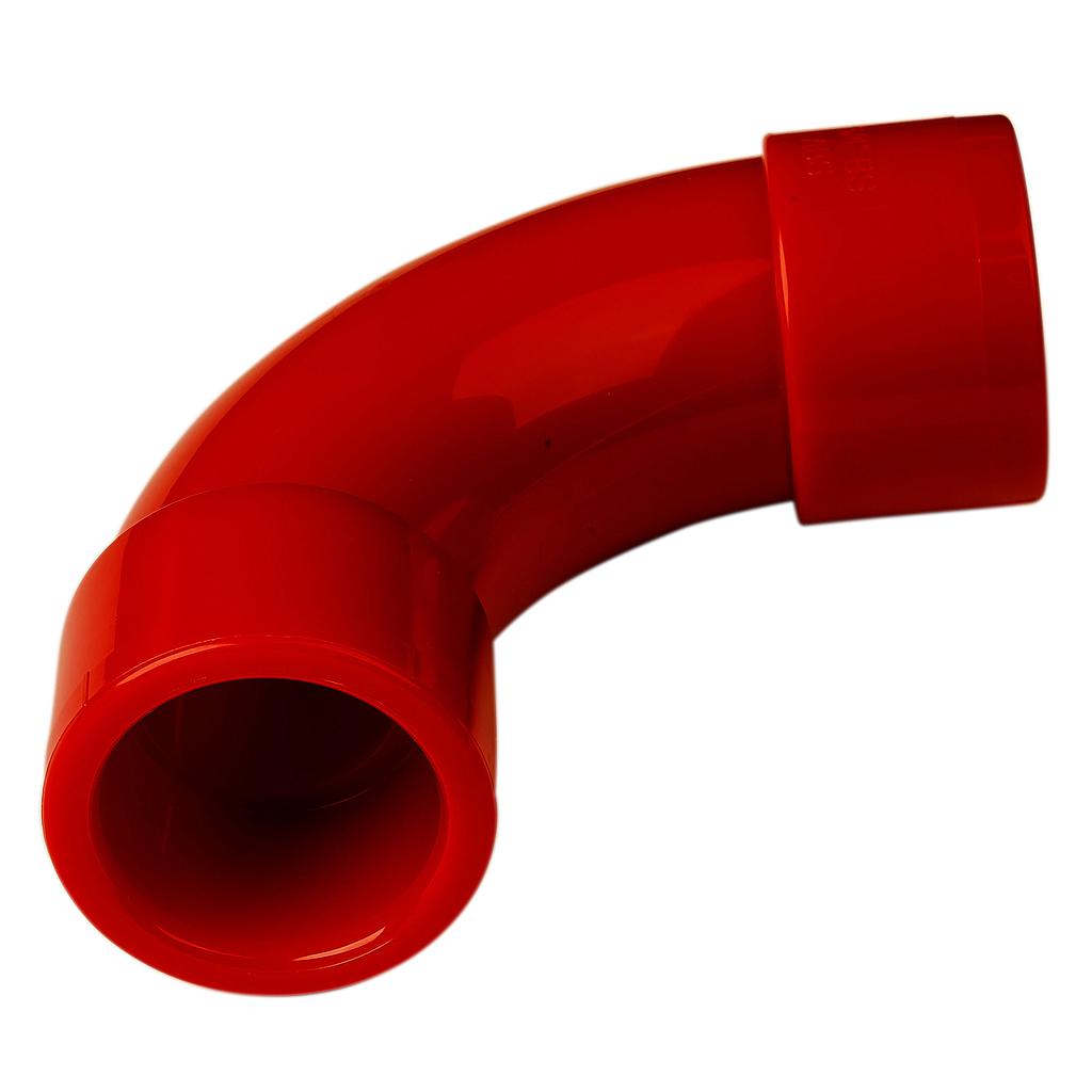 Codo 90º para Tubería 27mm de sistemas de detección por aspiración Color Rojo Aritech