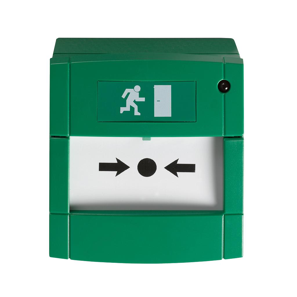 Addressable analog push button manual evacuation activation for Aritech 2000 series. Green.