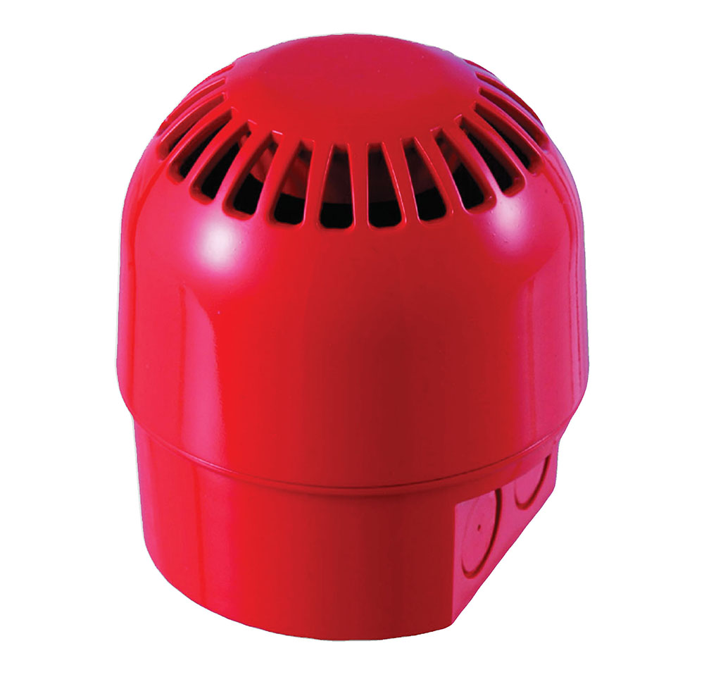 Sirena analógica alimentada de lazo serie 2000. Exterior Roja. Base alta tubo vista  Techo/Pared Aritech