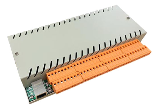 Módulo de relés IP Videologic 6 entradas digitales + 32 salidas Relé. Incluye alimentador 12V