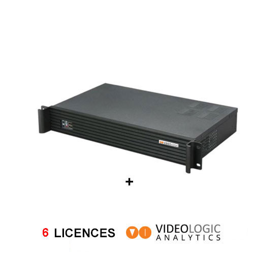 HD video analysis system with artificial intelligence AI for 6 analytics channels expandable to 12. Includes I5 rackable Server with integrated relay module