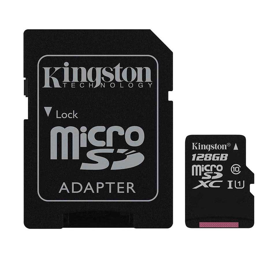 Tarjeta de memoria 128GB microSDXC + Adaptador SD Kingston