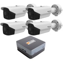 Kit Promocional 4 Cámaras Dual Térmica Hikvision + Servidor compacto 4CH analítica con IA Videologic