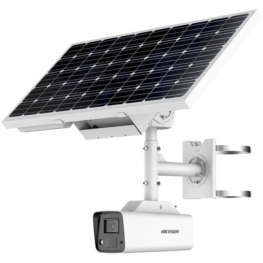 Kit Energía Solar Cámara ColorVu 4MP 4mm IP67 4G Luz Blanca 30m MIC Hikvision
