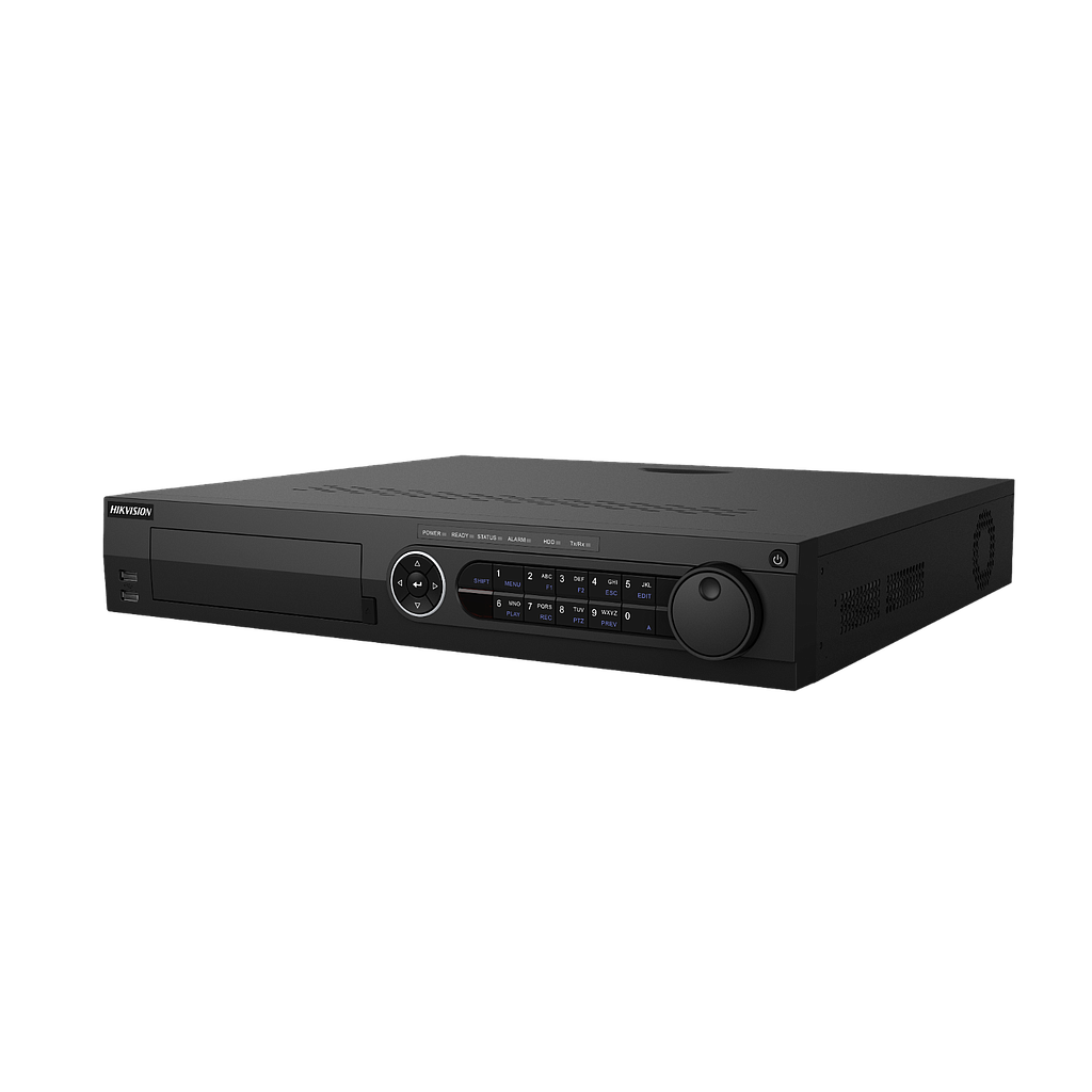 Grabador DVR 5en1 32CH 4MP Lite1080p + 16CH IP 6MP 1.5U Acusense 4xHDD E/S Audio Alarma 16/4 Hikvision