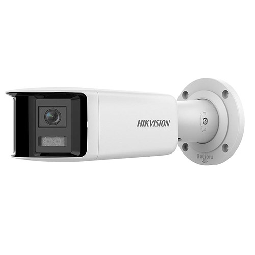 Cámara Bullet IP Panorámica 4MP Acusense IP67 WDR120 Luz estroboscópica y audio Altavoz MIC Hikvision